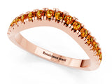 Rose gold Round Citrine Pavé Curved Band with Shared Prong Setting_7
