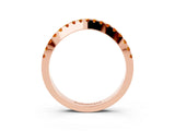 Rose gold Round Citrine Pavé Curved Band with Shared Prong Setting_9