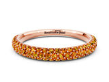 Rose gold Round Citrine Pavé Eternity Band with Shared Prong Setting_6
