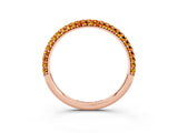 Rose gold Round Citrine Pavé Eternity Band with Shared Prong Setting_9