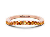 Rose gold Round Citrine Pavé Half Eternity Band with Shared Prong Setting_6