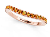 Rose gold Round Citrine Pavé Half Eternity Band with Shared Prong Setting_7