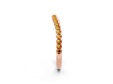 Rose gold Round Citrine Pavé Half Eternity Band with Shared Prong Setting_8