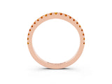 Rose gold Round Citrine Pavé Half Eternity Band with Shared Prong Setting_9