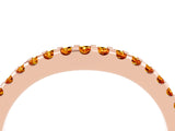 Rose gold Round Citrine Pavé Set Curved Wedding Band_10