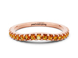 Rose gold Round Citrine Pavé Set Curved Wedding Band_6