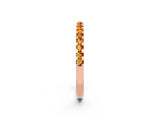 Rose gold Round Citrine Pavé Set Eternity Band with Micro Prong Setting_8