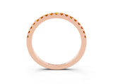 Rose gold Round Citrine Pavé Set Eternity Band with Micro Prong Setting_9