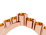 Rose gold Round Citrine Prong-Set Crossover Band_10
