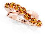 Rose gold Round Citrine Prong-Set Crossover Band_7