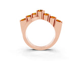 Rose gold Round Citrine Prong-Set Crossover Band_9