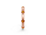 Rose gold Round Citrine Prong Set Milgrain Eternity Band_8