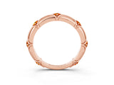 Rose gold Round Citrine Prong Set Milgrain Eternity Band_9
