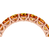 Rose gold Round Citrine Shared Prong Eternity Band_10