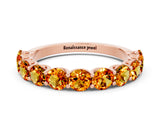Rose gold Round Citrine Shared Prong Eternity Band_6
