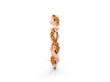 Rose gold Round Citrine Twist Eternity Band with Pavé Setting_8