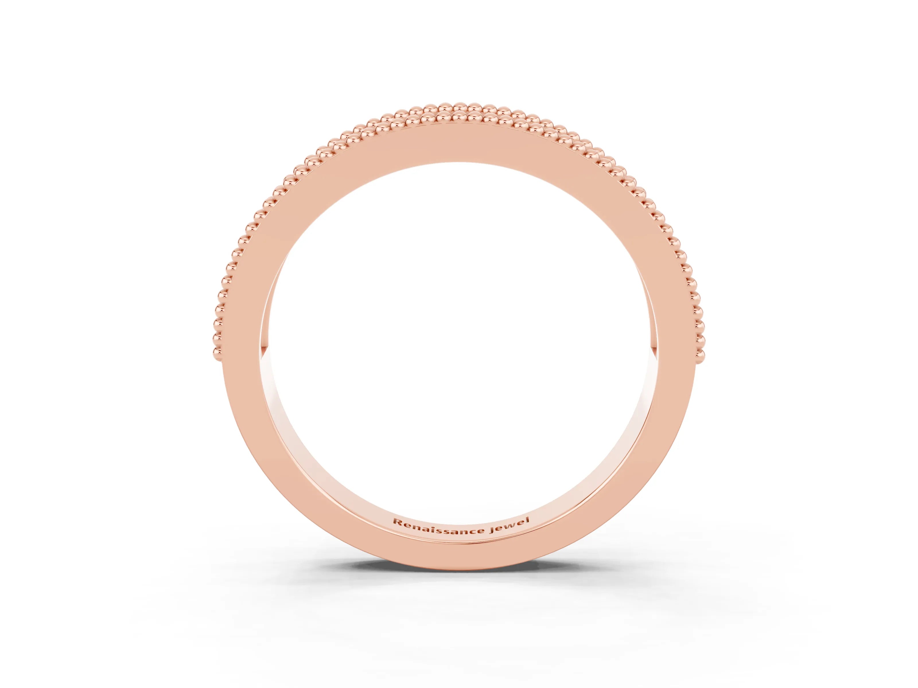 Rose gold Round Citrine Twist Milgrain Band with Bezel Setting_15