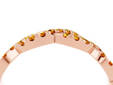 Rose gold Round Citrine Twisted Eternity Band with Pavé and Shared Prong Setting_22