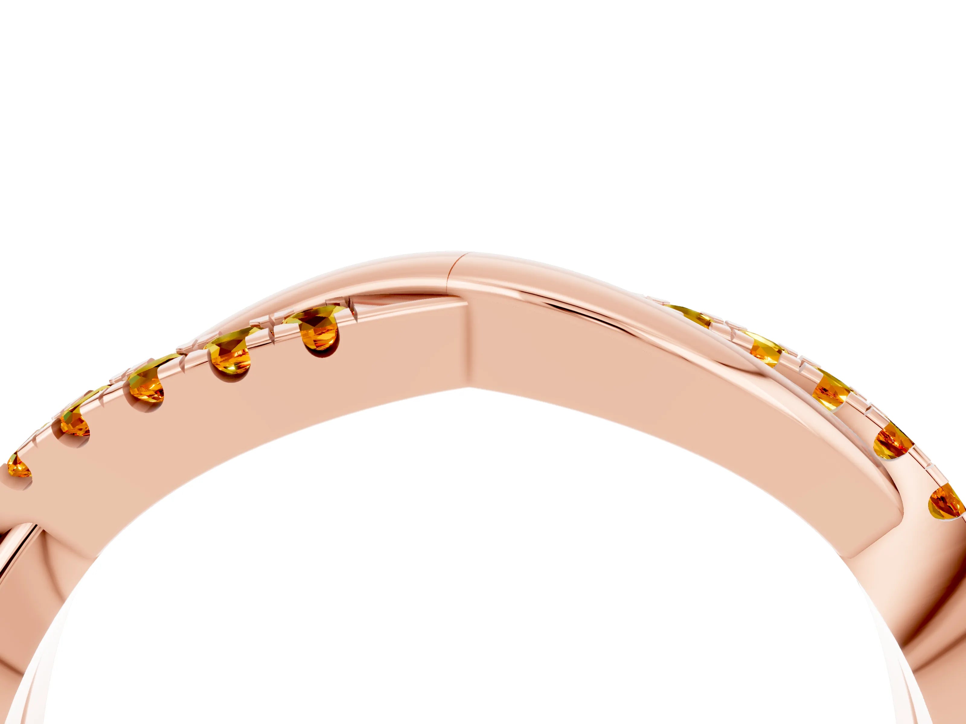 Rose gold Round Citrine Twisted Infinity Band with Prong Setting_10