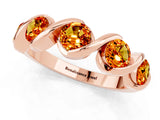 Rose gold Round Citrine Wave Band with Channel Setting and Shared Prongs_7