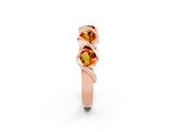 Rose gold Round Citrine Wave Band with Channel Setting and Shared Prongs_8