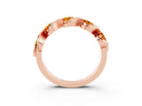Rose gold Round Citrine Wave Band with Channel Setting and Shared Prongs_9