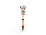 Rose gold Round Cluster Diamond Engagement Ring with Pavé Band and Four-Prong Setting_69