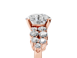 Rose gold Round Cluster Diamond Engagement Ring with Pavé Band and Four-Prong Setting_72