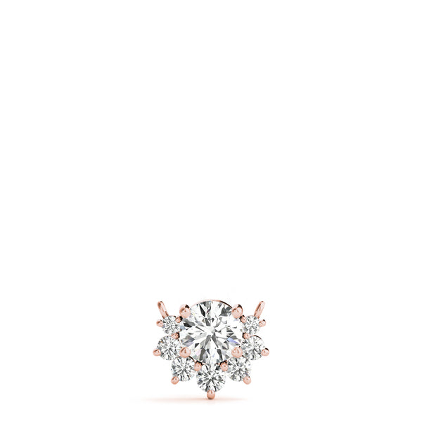 Rose gold Round Cluster Diamond Pendant with Prong Setting