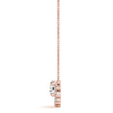 Rose gold Round Cluster Diamond Pendant with Prong Setting 2