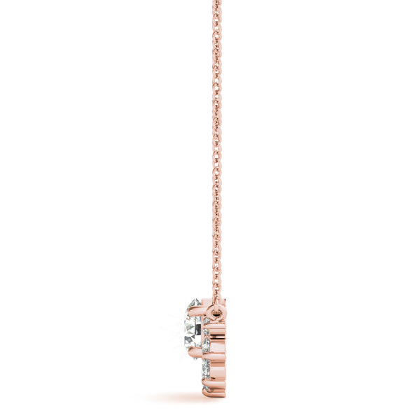 Rose gold Round Cluster Diamond Pendant with Prong Setting