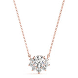 Rose gold Round Cluster Diamond Pendant with Prong Setting