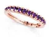 Rose gold Round Cut Amethyst Pavé Set Thin Band_1