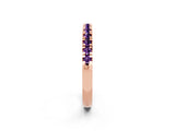 Rose gold Round Cut Amethyst Pavé Set Thin Band_2