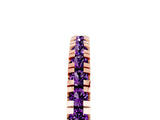 Rose gold Round Cut Amethyst Pavé Set Thin Band_5