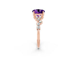 Rose gold Round Cut Amethyst Scattered Round Accent Ring with Prong Setting_14