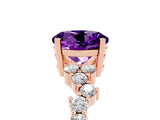 Rose gold Round Cut Amethyst Scattered Round Accent Ring with Prong Setting_17