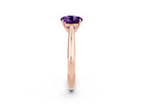 Rose gold Round Cut Amethyst Solitaire Engagement Ring with Cathedral Setting and Four-Prong Mount_26