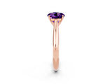 Rose gold Round Cut Amethyst Solitaire Engagement Ring with Cathedral Setting and Four-Prong Mount_32