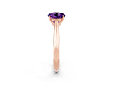 Rose gold Round Cut Amethyst Solitaire Engagement Ring with Cathedral Setting and Four-Prong Mount_74