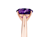 Rose gold Round Cut Amethyst Solitaire Engagement Ring with Cathedral Setting and Four-Prong Mount_77