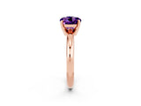 Rose gold Round Cut Amethyst Solitaire Engagement Ring with Round Band and Four-Prong Setting_2