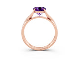 Rose gold Round Cut Amethyst Solitaire Twist Band Prong Setting Ring_39