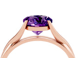 Rose gold Round Cut Amethyst Solitaire Twist Band Prong Setting Ring_40