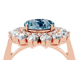 Rose gold Round Cut Aquamarine Floral Double Halo Engagement Ring with Prong Setting_52