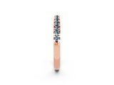 Rose gold Round Cut Aquamarine Pavé Set Thin Band_2