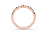 Rose gold Round Cut Aquamarine Pavé Set Thin Band_3