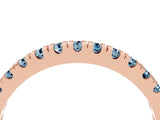 Rose gold Round Cut Aquamarine Pavé Set Thin Band_4