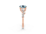Rose gold Round Cut Aquamarine Scattered Round Accent Ring with Prong Setting_14
