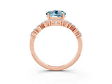 Rose gold Round Cut Aquamarine Scattered Round Accent Ring with Prong Setting_15